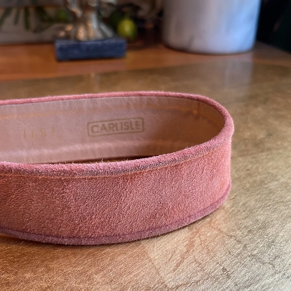 Vintage Carlisle Suede Seashell Clasp Belt